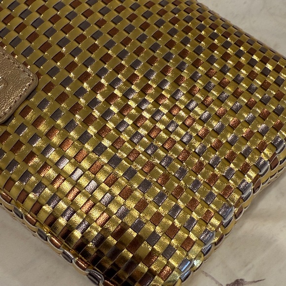Staud Tommy Bag Gold Woven Leather Shoulder Bag NWOT